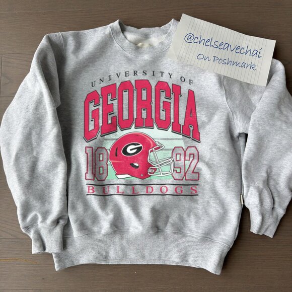 Vintage Georgia Bulldogs Football Sweatshirt 90s University of Georgia Shirt tee - Picture 1 of 2